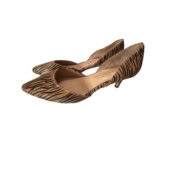 Anthropologie Rowen Womens Zebra Print DOrsay Pointed Toe Heels Size 10M - Picture 1 of 7